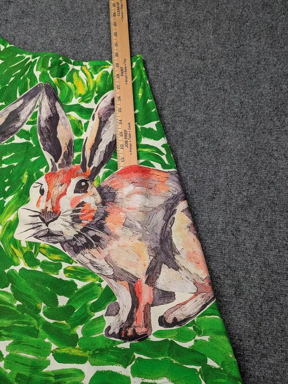 SEVEN PLUS Skirt Womens M Green Bunny Rabbit Art Print A-Line Pockets Graphic
